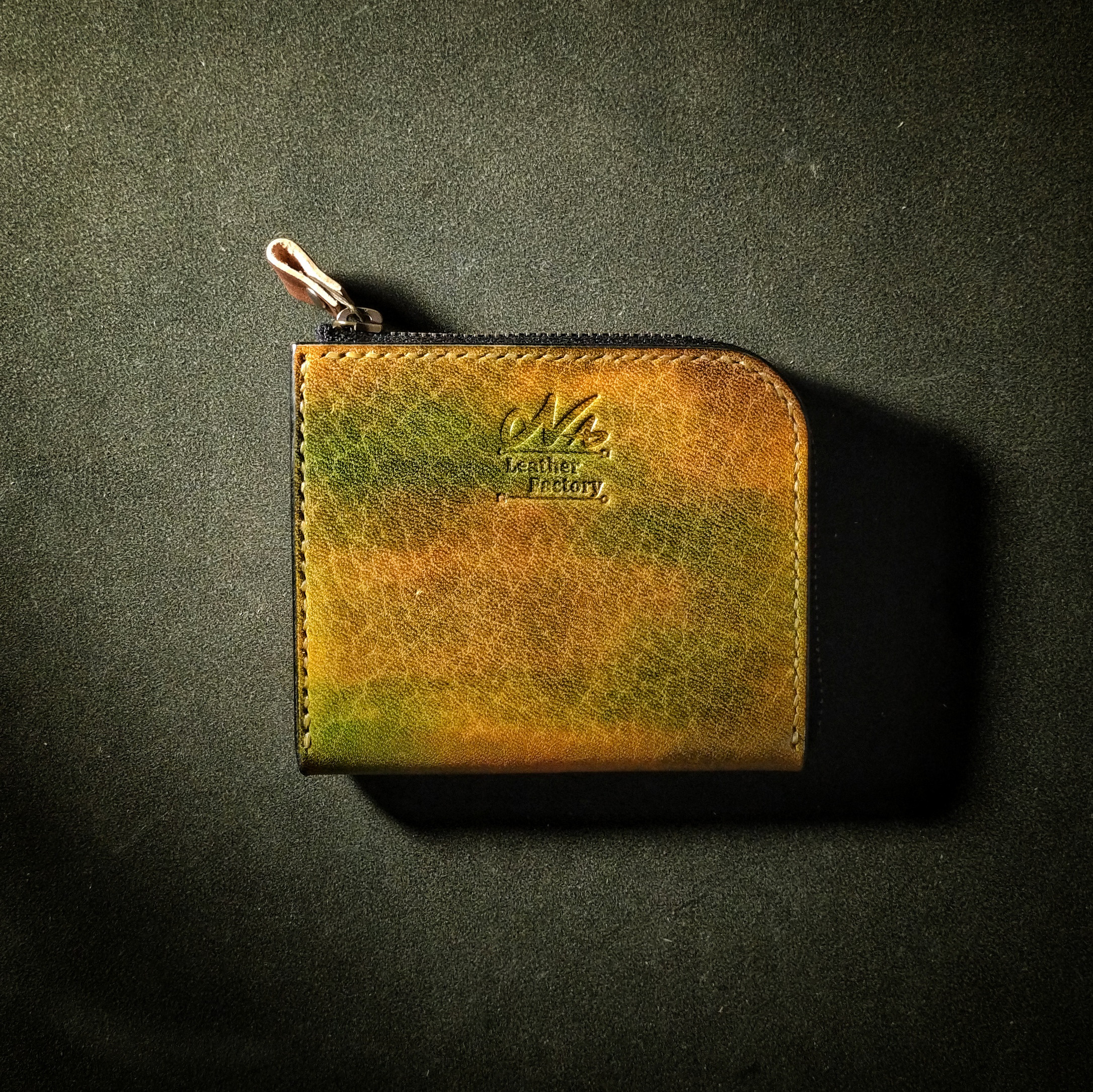 手染め一点もの【NA Lzip mini / color : mix】