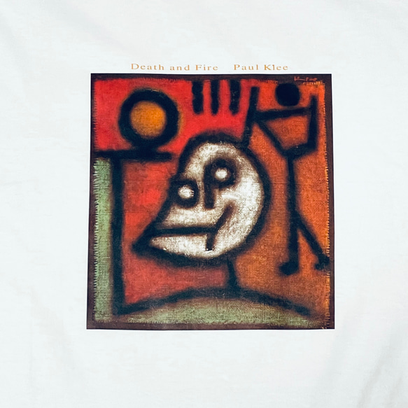 パウルクレー　死と火　死と炎　ロンT  綿Tシャツ長袖　白 SML XL有り 2枚目の画像