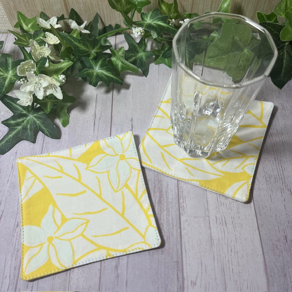 夏のハワイアンペアコースター　現品　送料込み 1枚目の画像