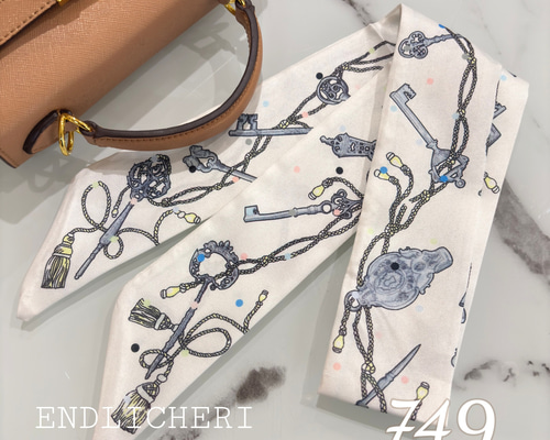 リボンスカーフ バッグスカーフ バッグチャーム749＃ スカーフ