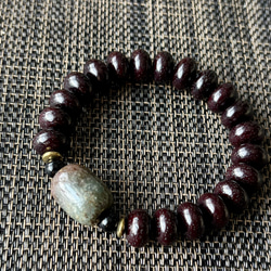 手彫り皇帝龍天珠&NYハーキマーダイヤモンドエレスチャルブレス