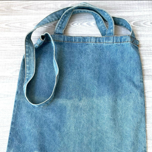 数量限定】ペット似顔絵 うちの子デニムビッグショルダートートバッグ