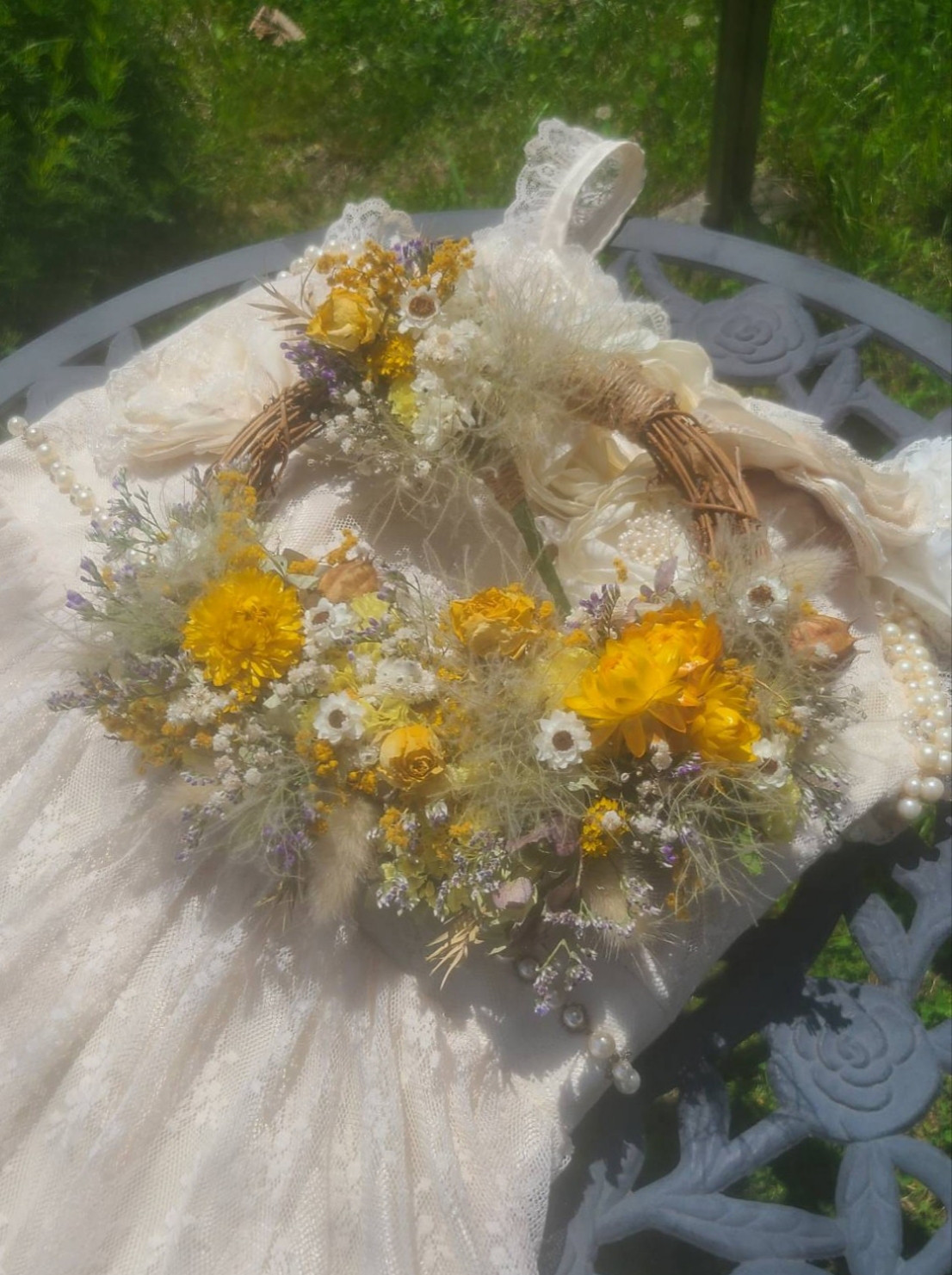 ドライフラワーリースブーケとブートニア～ぼくのお日さま