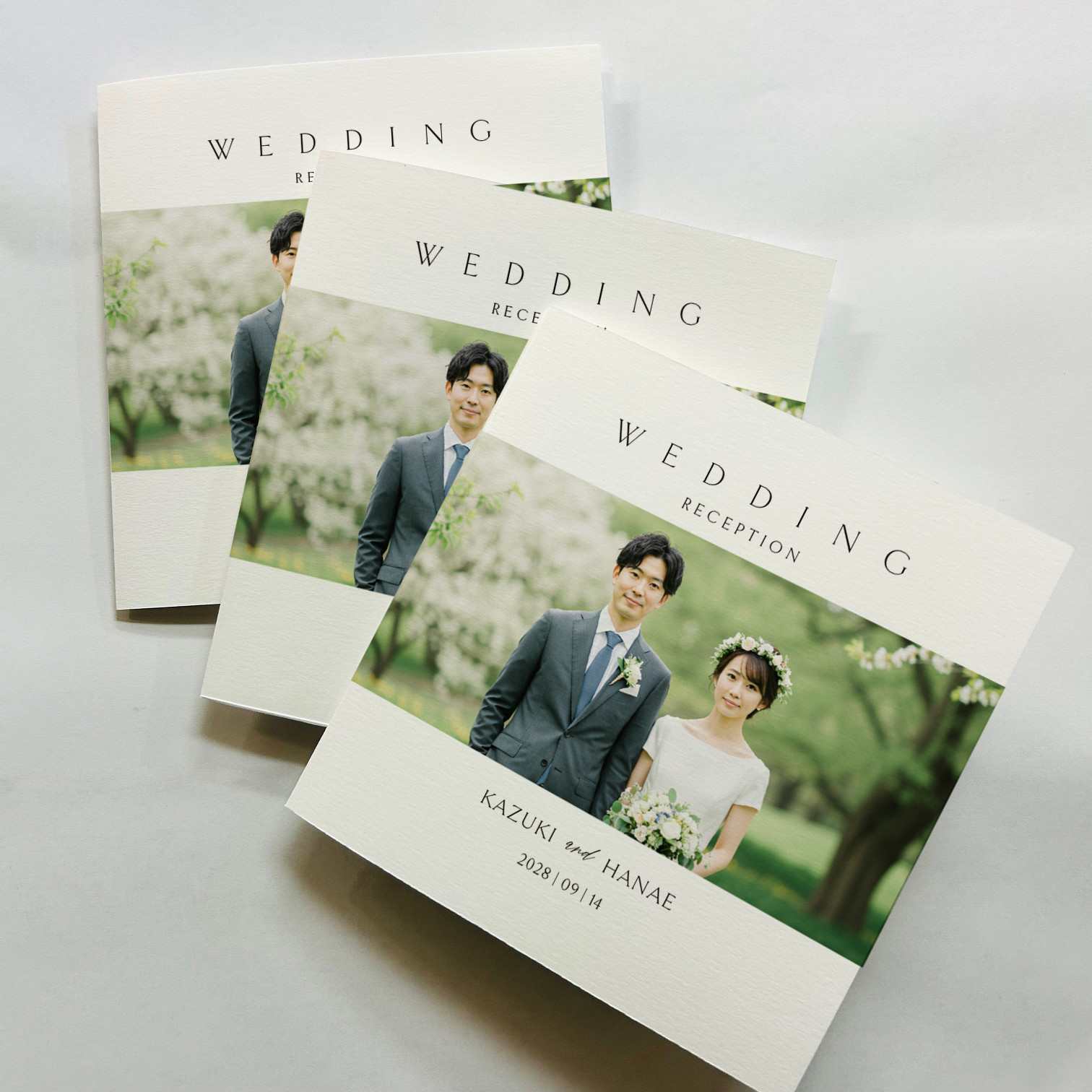 三つ折り｜プロフィールブック06｜席次表｜スクエア型｜結婚式