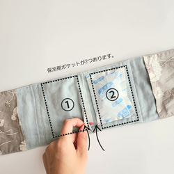 ぽこぽこドットのネッククーラースカーフ│保冷剤とクールリングが入る│ひんやりアイテム　紫外線対策　ガーゼ　マルチウェイ　 13枚目の画像