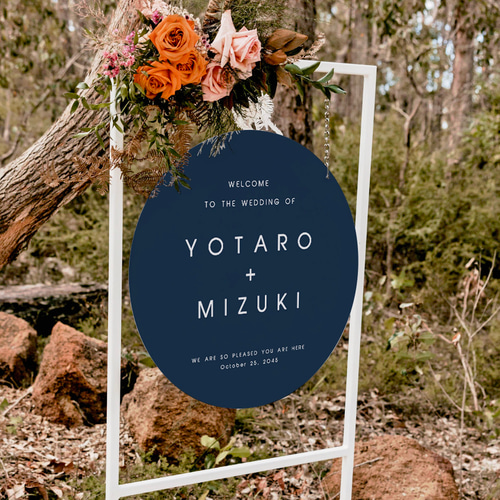 丸型ウェルカムボード【ブロック体】│結婚式 ウェディング