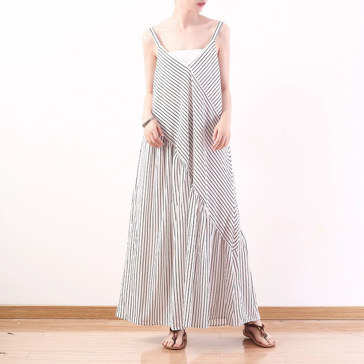 ワンピースに見えるお洒落なパンツスタイル☆キャミソールオールインワン ホワイト