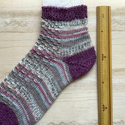 オパール毛糸の靴下　手編み　#14 コットン 3枚目の画像