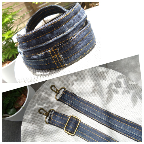 №737 【DENIM❌️Leopardドラム缶型ハンドバッグ♥】デニムリメイク