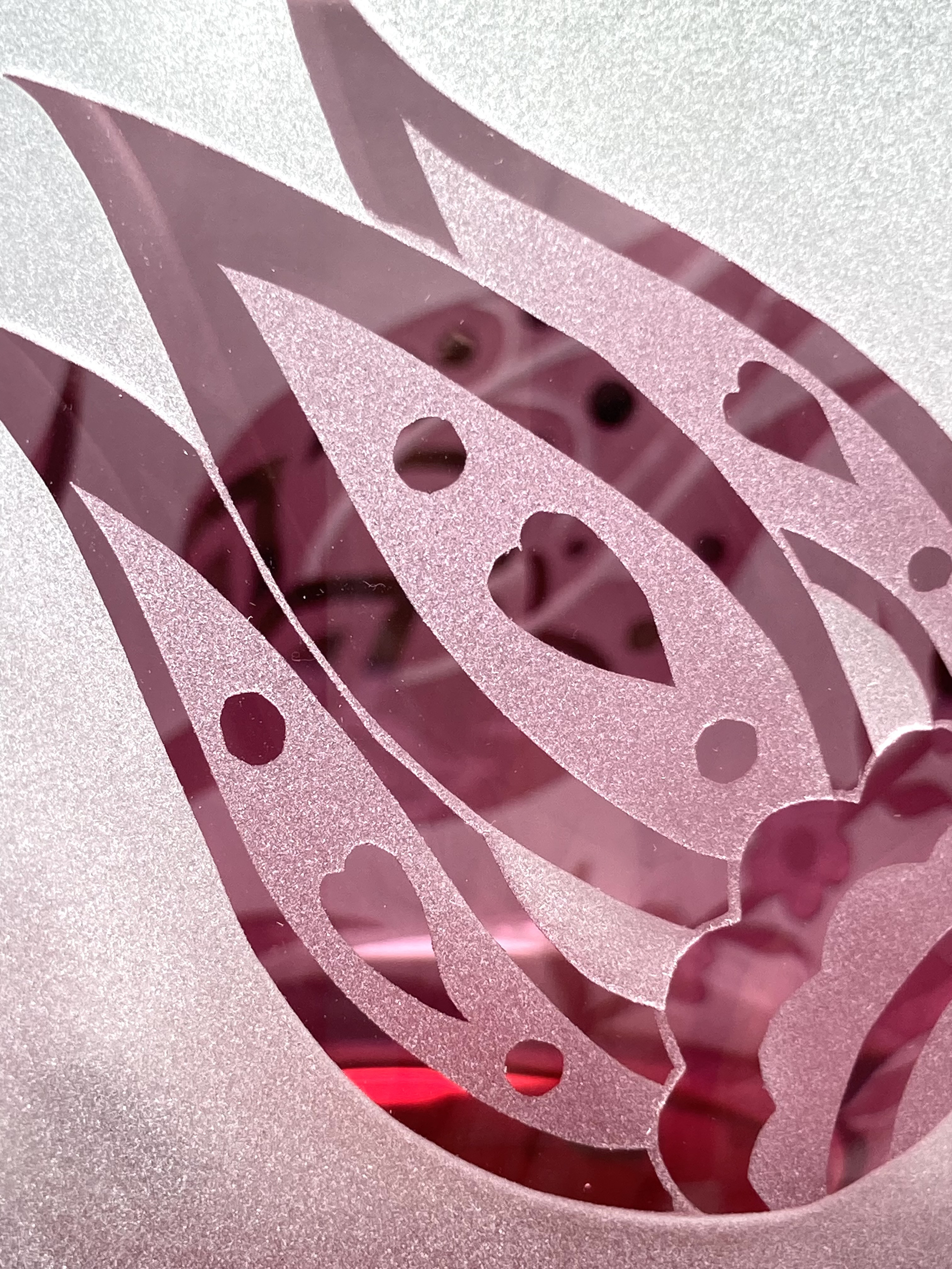 トルコチューリップのフリーグラス　　ピンク　(1個）