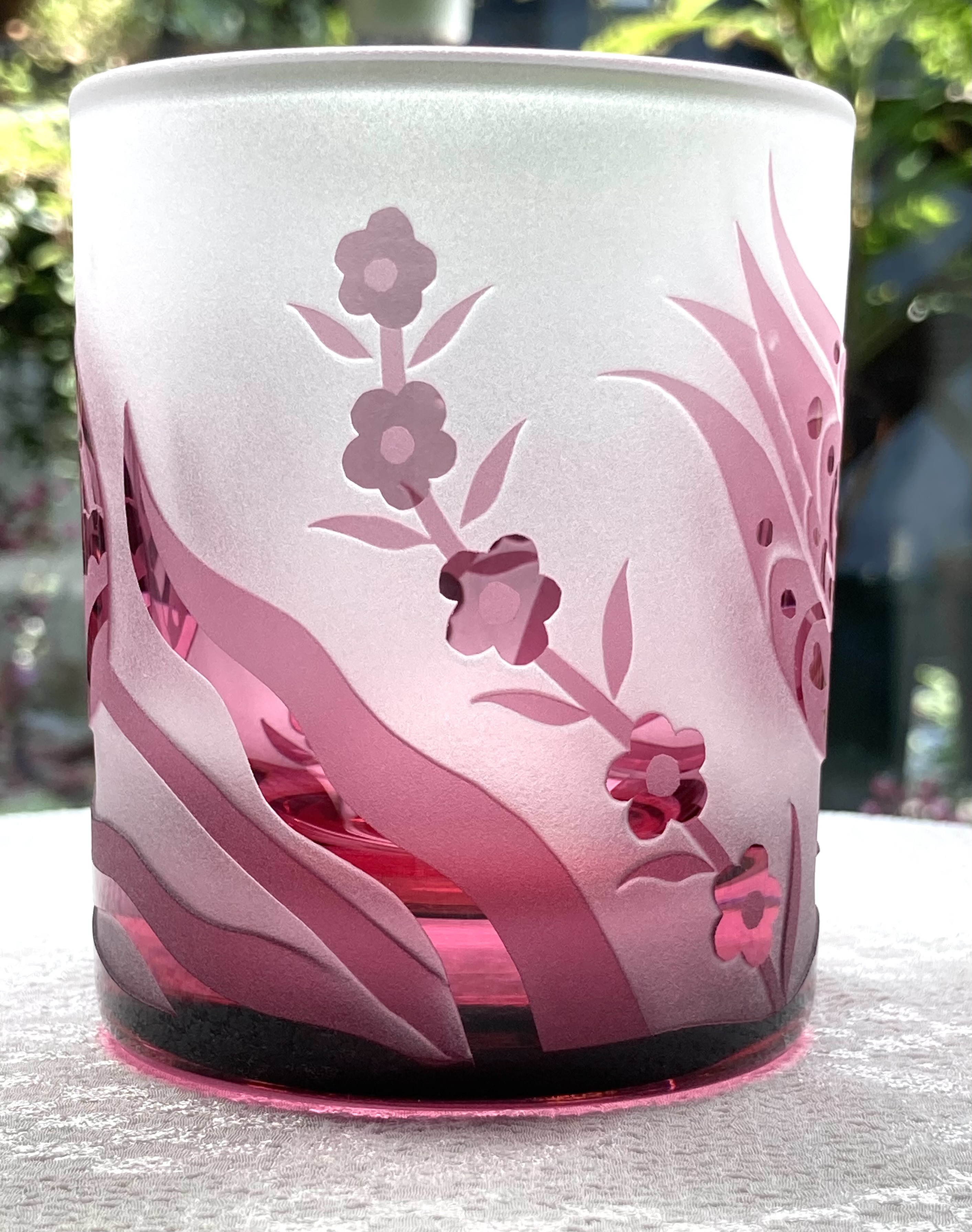 トルコチューリップのフリーグラス　　ピンク　(1個）