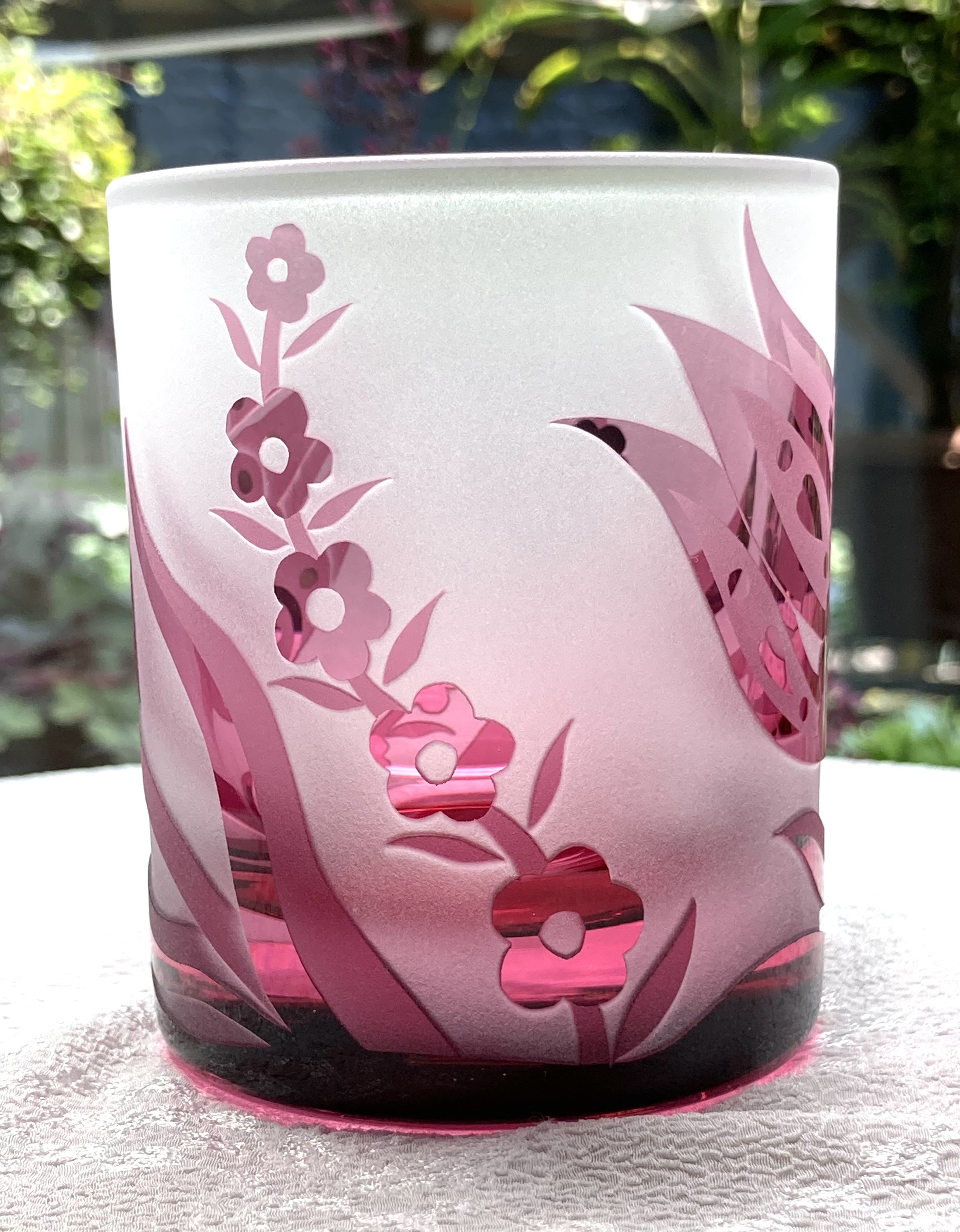 トルコチューリップのフリーグラス　　ピンク　(1個）