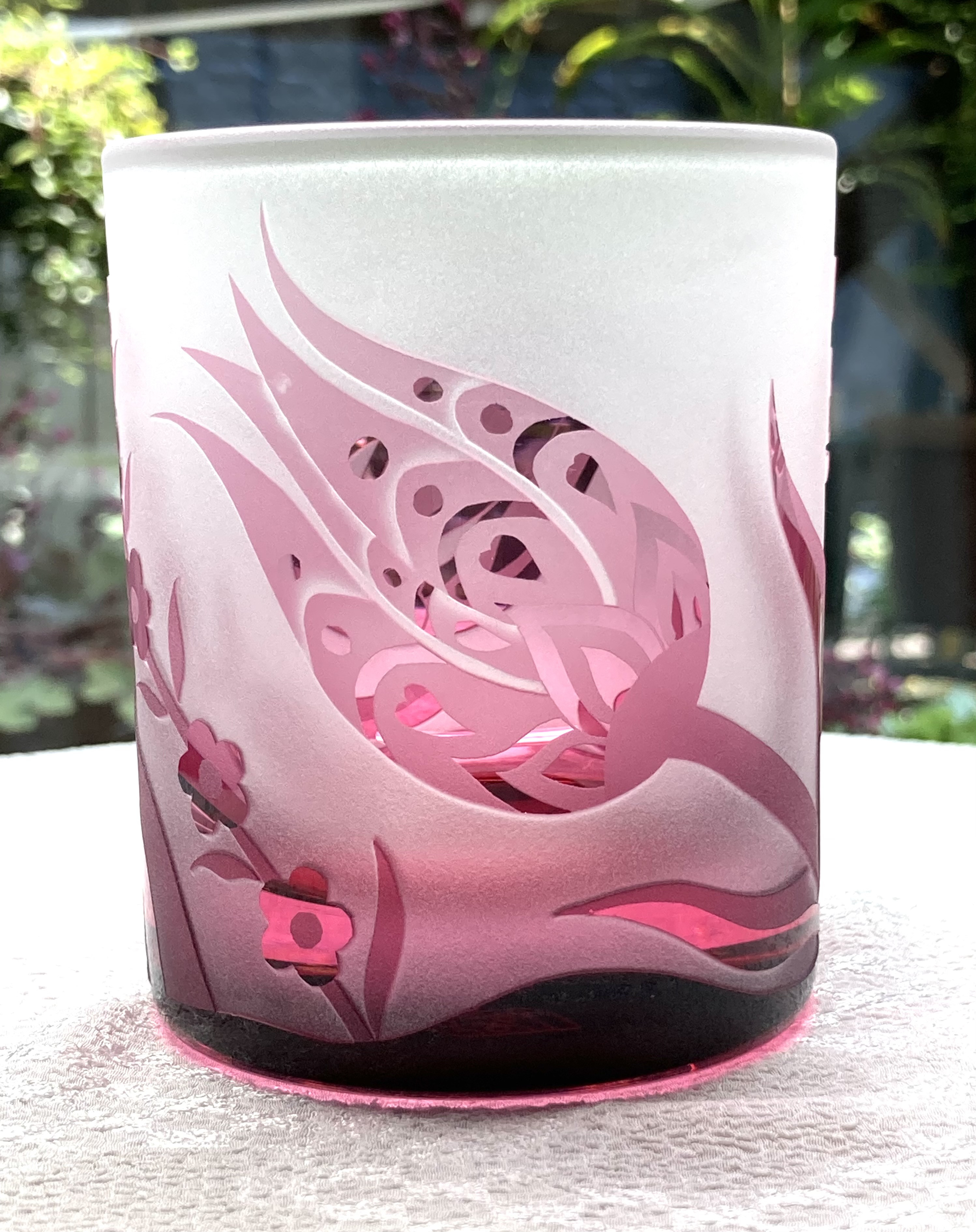 トルコチューリップのフリーグラス　　ピンク　(1個）