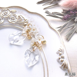 フラワータッセル クリアチェーン 2個【a5022ピアス イヤリング 手作り材料ハンドメイドアクセサリー加工パーツ素材】 2枚目の画像