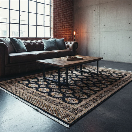 パキスタン絨毯 ハイクオリティ ボハラデザイン 192x140cm 厚み0.8cm