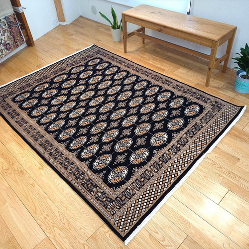 展示品　パキスタン　手織り　ラグ　絨毯　カーペット　幾何学模様　幾何学的 パキスタン100ウールカーペット