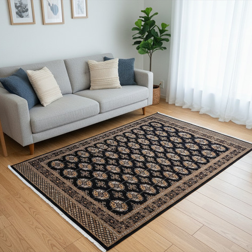 パキスタン絨毯 ハイクオリティ ボハラデザイン 192x140cm 厚み0.8cm