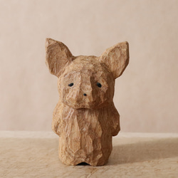 スワールウッド　天然無垢材　チワワ　木彫り　手彫り　木製　置物　犬　ハンドメイド スワールウッド 天然無垢材 チワワ 木彫り 手彫り 木製 置物 犬