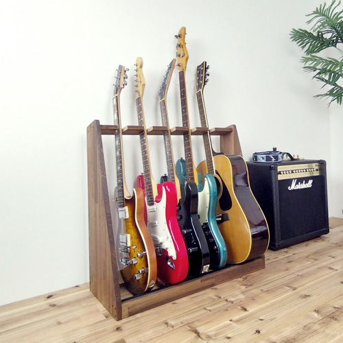 WOODWORKS ギタースタンド 5本掛 エレキギター・ベース用木製