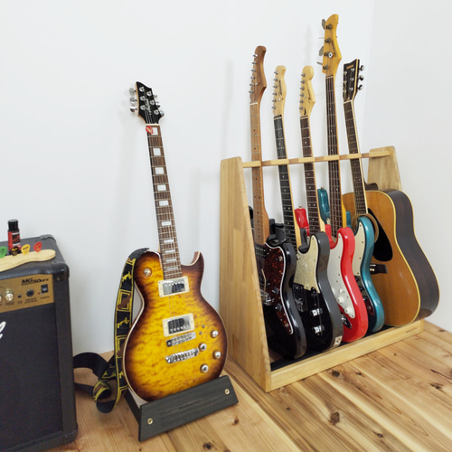 WOODWORKS ギタースタンド 5本掛 エレキギター・ベース用木製