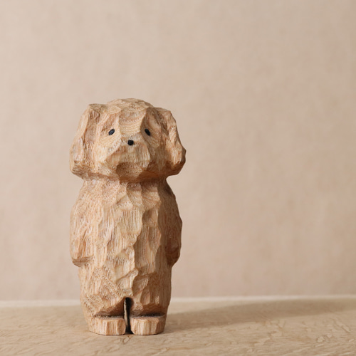 木彫り 犬 ビーグル 木製 置物 インテリア雑貨（木材：タモなど）（No