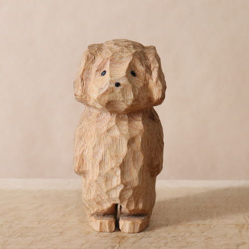 木彫り 犬 ビーグル 木製 置物 インテリア雑貨（木材：タモなど）（No
