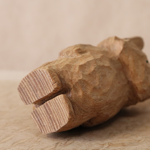 木彫り 犬 フレンチブルドッグ 木製 置物 インテリア雑貨（木材：タモ