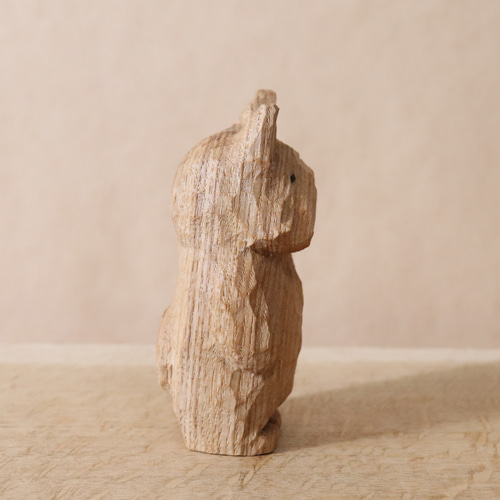 置き物（木彫り人形　フレンチブル） 木彫り 犬 フレンチブルドッグ 木製 置物 インテリア雑貨（木材：タモ