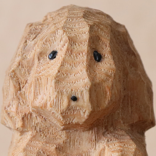 木彫り 犬 ミニチュアダックスフンド 木製 置物 インテリア雑貨（木材