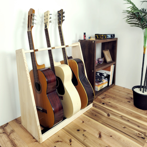 「美品」WOODWORKS 日本製 ギタースタンド 3本掛 WOODWORKS ギタースタンド 3本掛 アコースティックギター 木製 日本製