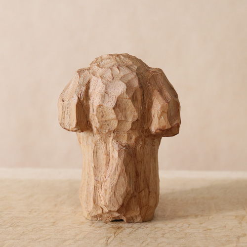 ハンドメイド 木彫り 手彫り プードル 一点物 置物 インテリア オブジェ ハンドメイド 木彫り 手彫り プードル 一点物 置物 インテリア