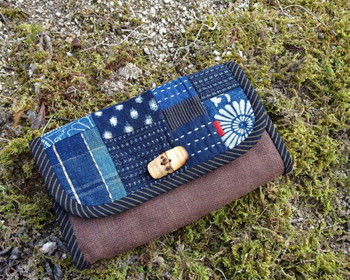 藍古布 長財布 酒袋 Wファスナー 長財布 かよさん古布 通販 19463724