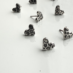ハートのドット柄ピアス/silver925/スタッドピアス 9枚目の画像