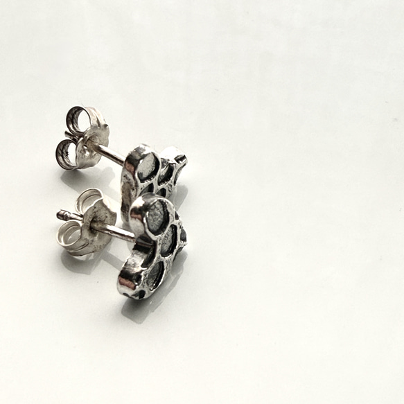 ハートのドット柄ピアス/silver925/スタッドピアス 7枚目の画像