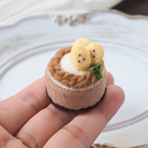 バナナとチョコのケーキ フェルトケーキ フェルトままごと フェルト