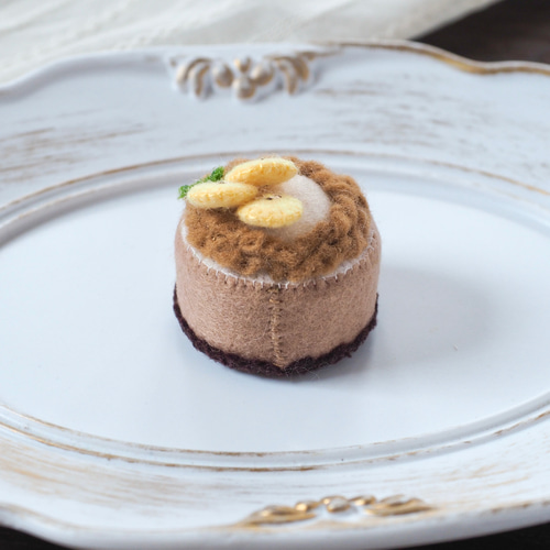 バナナとチョコのケーキ フェルトケーキ フェルトままごと フェルト