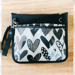 3ウェイナースポーチハンドメイド オーガナイザー 看護師花柄 ダリア