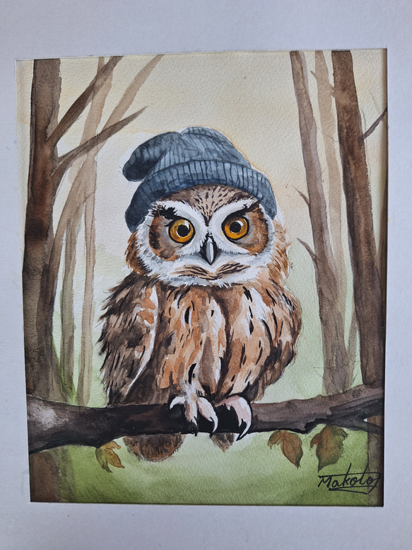 ふくろうの絵 開運•風水•絵画風•アート】✨梟 （ふくろう）✨No.15 - メルカリ