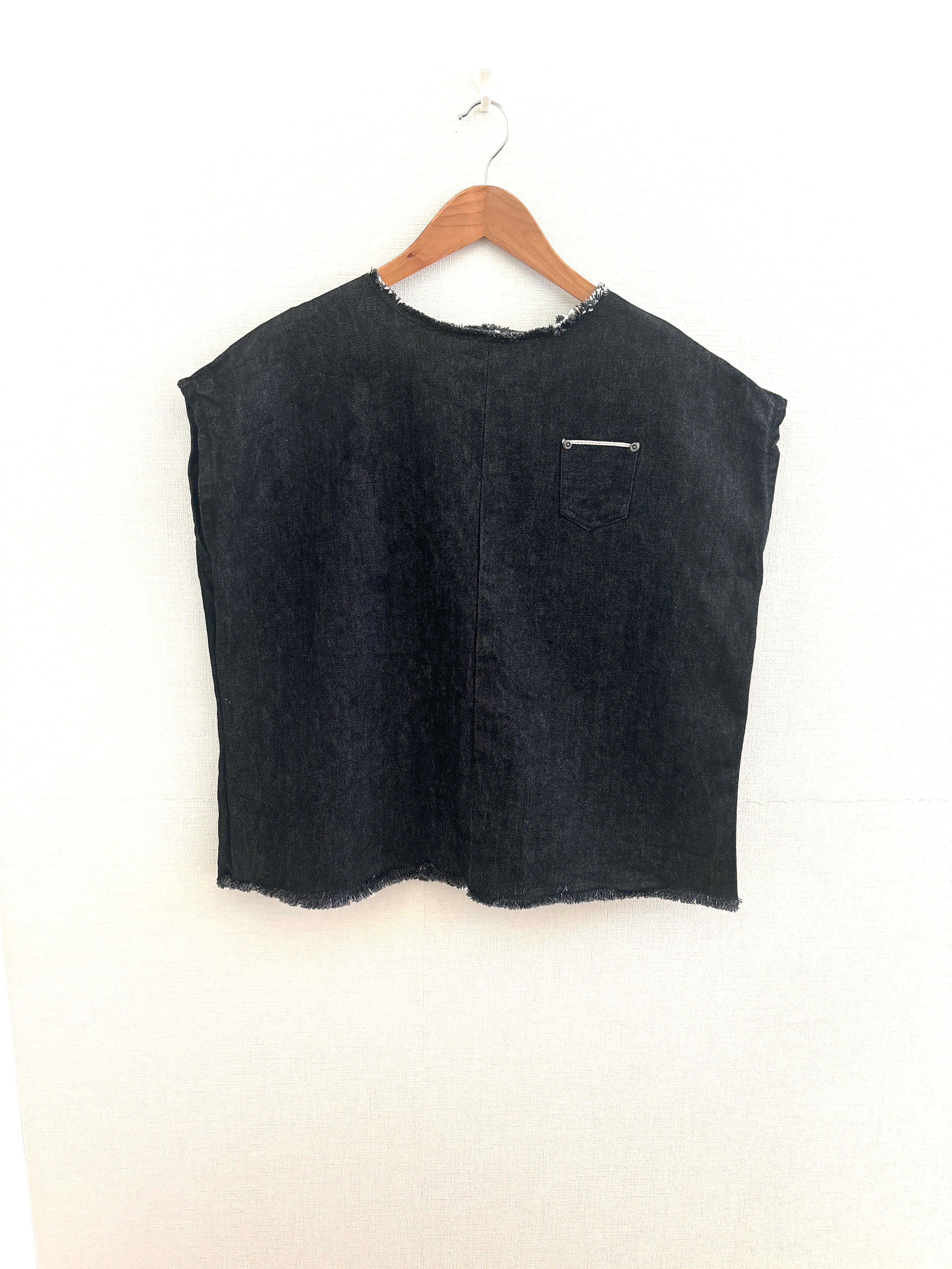 岡山デニム✨日本製　赤耳　セルビッジデニム　デニム　プルオーバー　ブラックデニム　ブラック