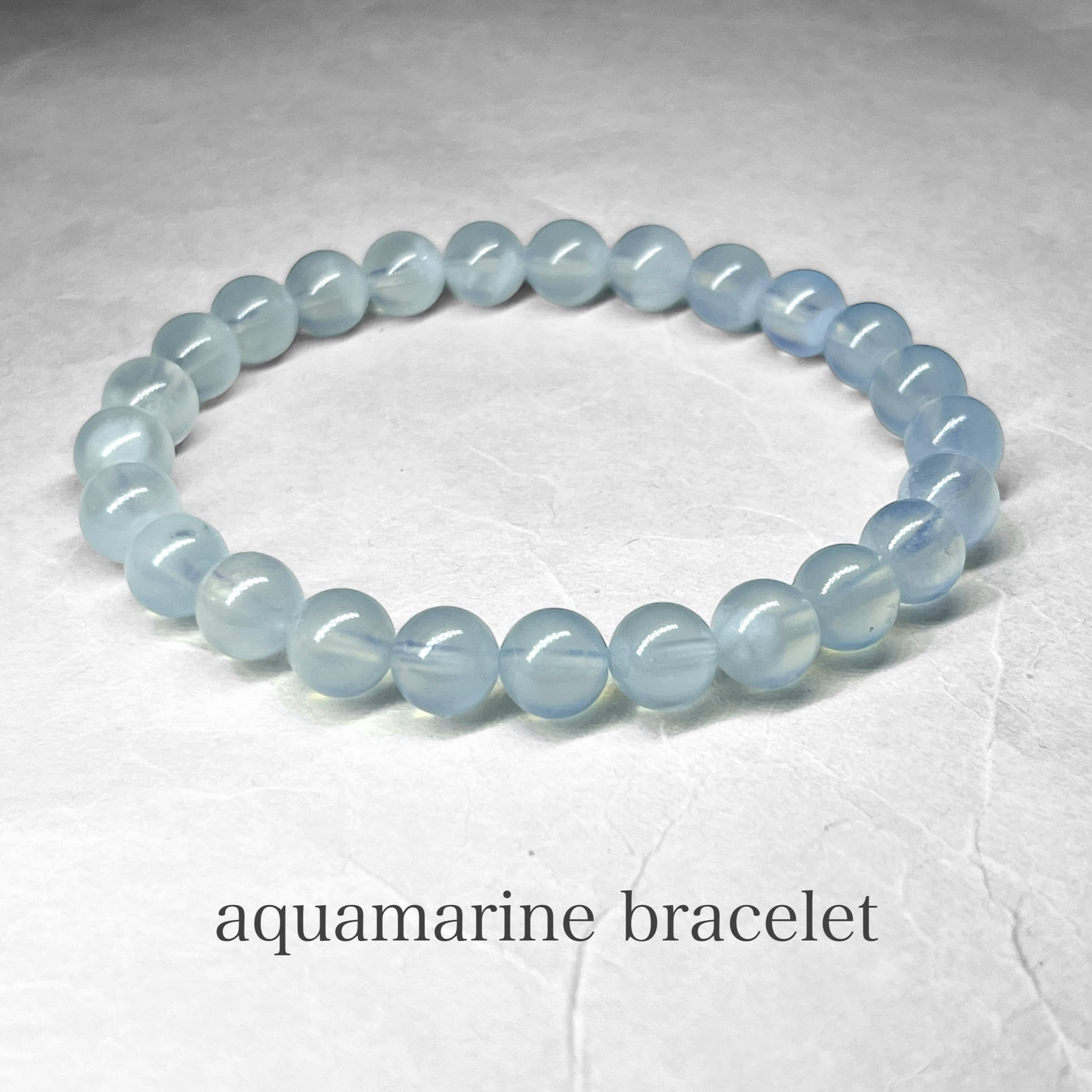 aquamarine bracelet / アクアマリンブレスレット 7-7.5mm：クラウドアクアマリン 6,732円