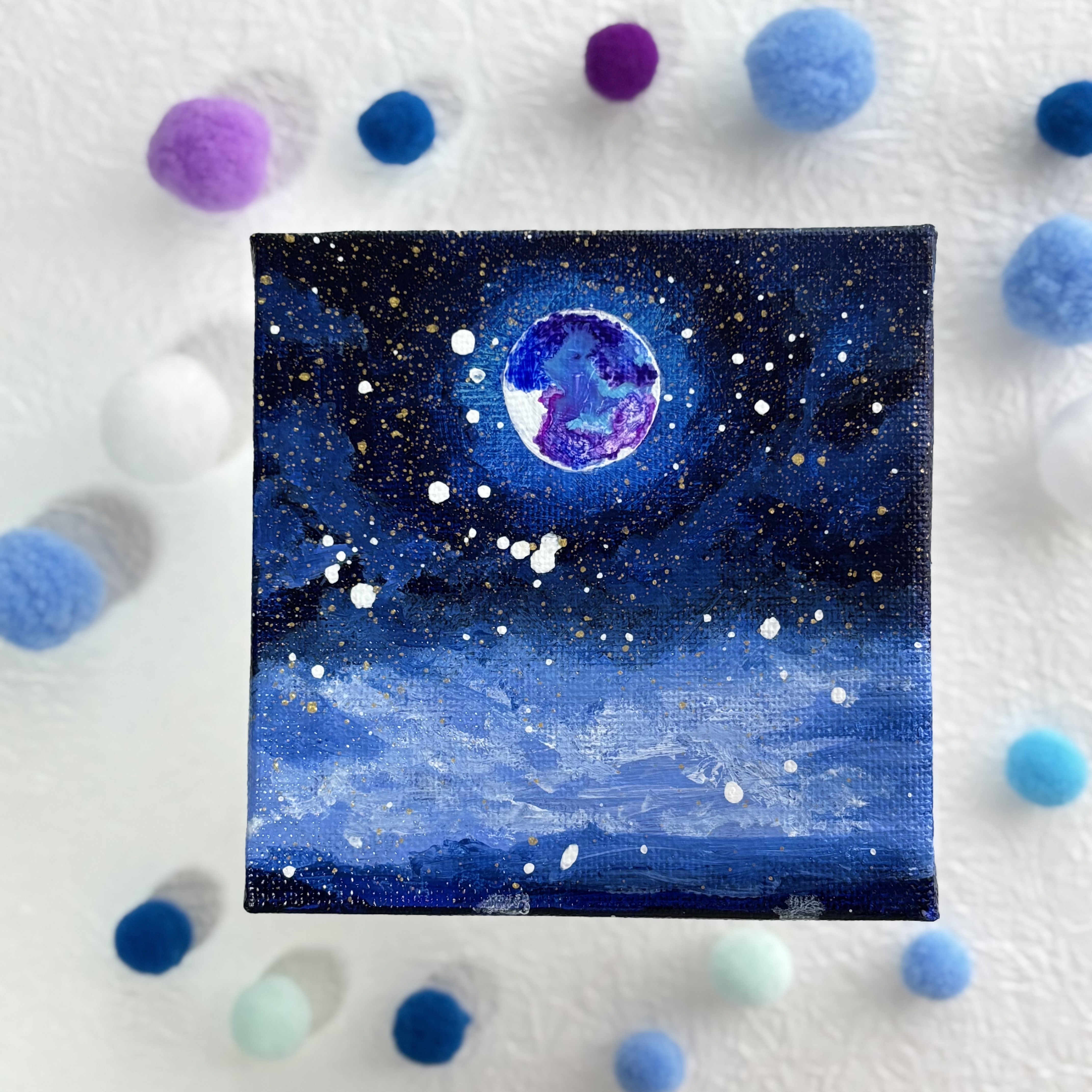 キャンバスアート アクリル画 【呑月】 キャンバスアート アクリル画 【呑月】