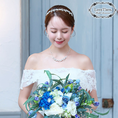 リーフ&パールカチューシャKA-46|花嫁 ウエディング 結婚式 小枝