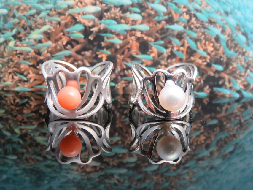 Shell Flower Ring 南国の海中を連想するリング
