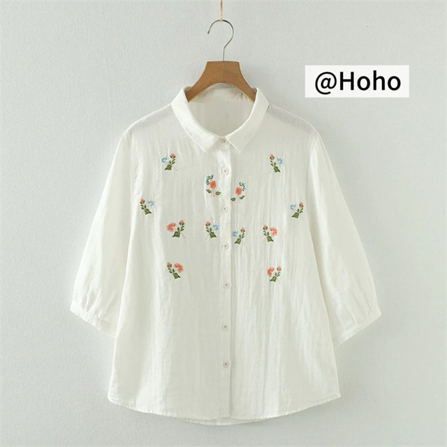 綿100％ ブラウス レディース シャツ 刺繍
