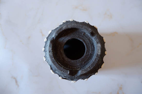 3.5号白化粧黒鉢093　塊根植物　多肉植物　アガベ　盆栽　植木鉢　作家鉢　鉢皿　沖縄 7枚目の画像