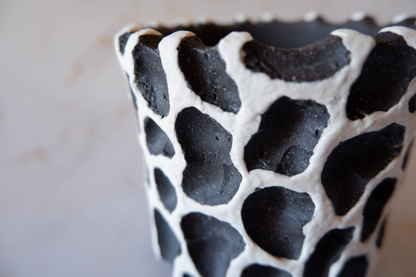 3.5号白化粧黒鉢093　塊根植物　多肉植物　アガベ　盆栽　植木鉢　作家鉢　鉢皿　沖縄 2枚目の画像