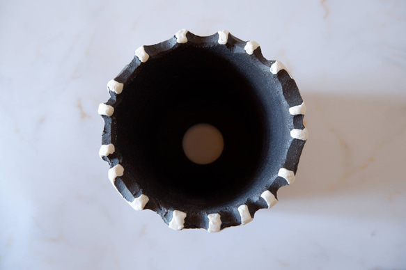 3.5号白化粧黒鉢093　塊根植物　多肉植物　アガベ　盆栽　植木鉢　作家鉢　鉢皿　沖縄 5枚目の画像