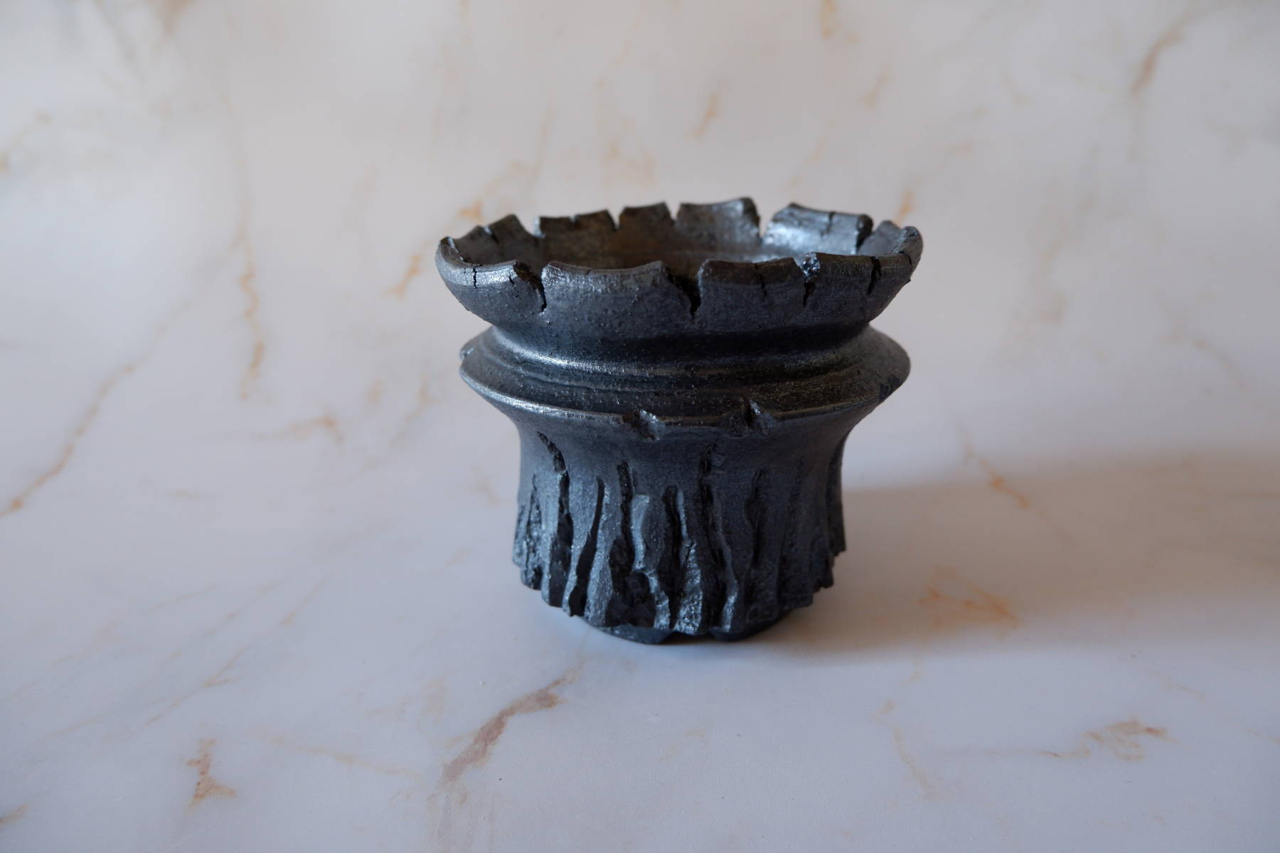 A-685 4点セット Mサイズ 陶器植木鉢 ハンドメイド アガベ 作家鉢