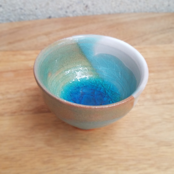 猪口【碧の湖】小　おちょこ 1枚目の画像
