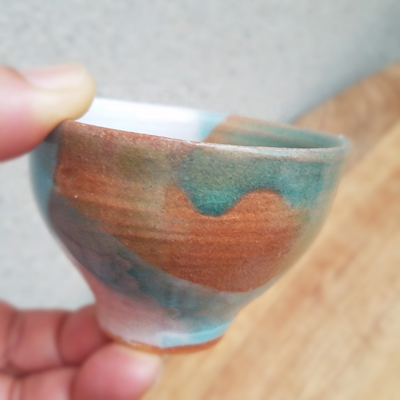 猪口【碧の湖】小　おちょこ 5枚目の画像